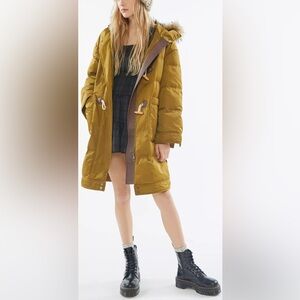 Women's Mustard Parka Coat